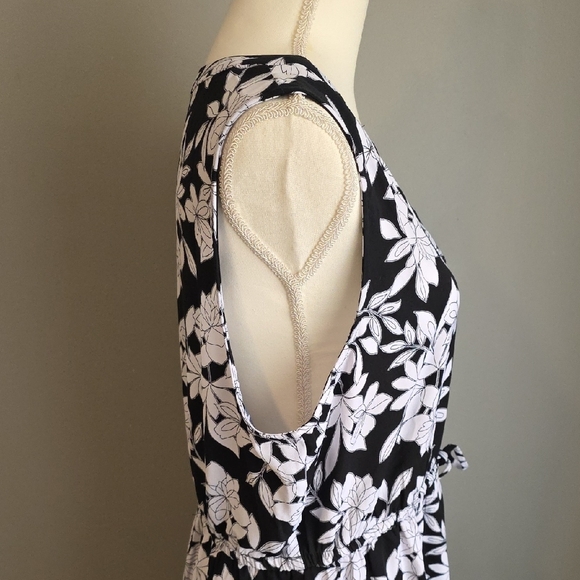 41 Hawthorn Floral Sleeveless Summer Dress Black and White XL - Picture 4 of 8